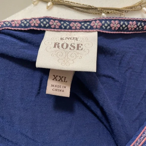 Knox Rose Blue Embroided Top - Picture 5 of 7
